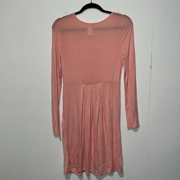 NWT 12pm by Mon Ami USA Long Sleeve Peach/Pink Knee Length Dress ZZ14 - Picture 2 of 4